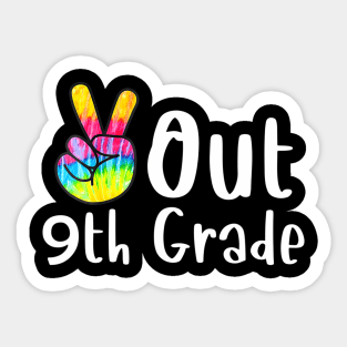 Peace Out 9th Grade Tie Dye Graduation Class Of 2023 Virtual Sticker